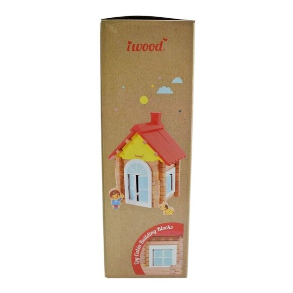 iWood I Build My House Wooden Log Cabin Building Blocks 94 Pieces Age 3 and Up - Picture 4 of 6